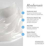 Advanced Clinicals Hyaluronic Acid Face Moisturizer Gel Cream + Hyaluronic Acid Body Cream 2pc Hydrating Skincare Set For ...