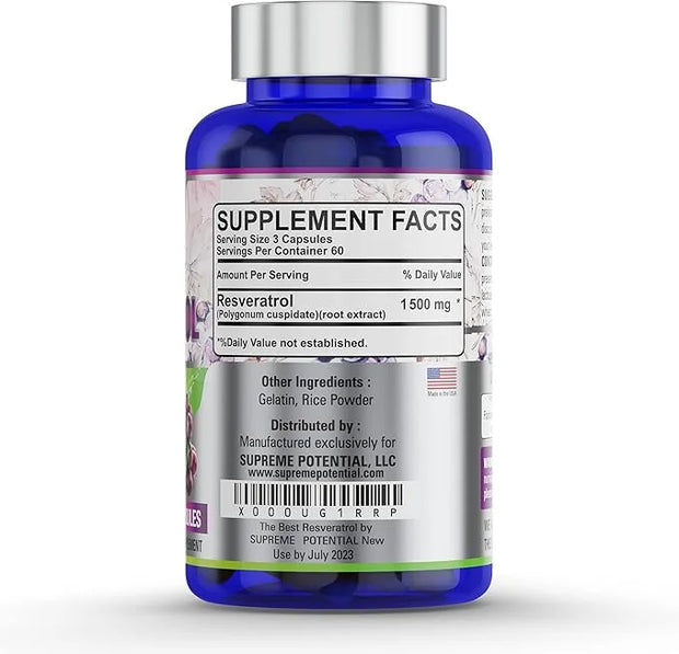 100% Pure Resveratrol Extract for Anti-Aging & Heart