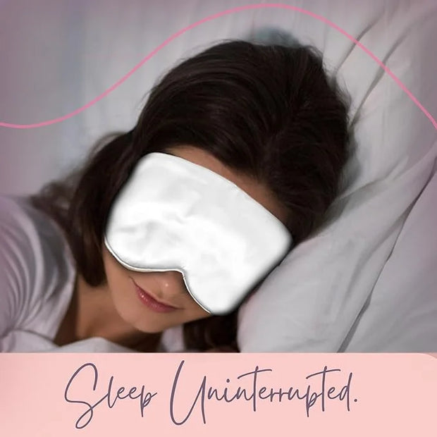 CELESTIAL SILK 100% Silk Sleep Mask for Women with Silk Covered Elastic Strap, Eye Mask for Sleeping (One Size, White) - P...