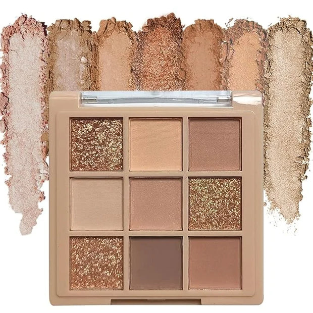 Eyeshadow Palette Makeup- 9 Colors Naked Eyeshadow Palette Matte Shimmer Korean Natural Eye Shadow palettes Highly Pigment...