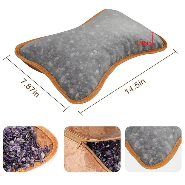 Jade Eye Mask &Crystal Energy Pillow Infused-Healing Crystal Pillows for Sleeping Nurtures Body,Mind,and Spirit,Comfortabl...
