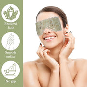 Jade Eye Mask Green Jade Stone Large Facial Cooling Mask Weighted Eye Sleeping Relief Cover for Hot & Cold Therapy to Redu...