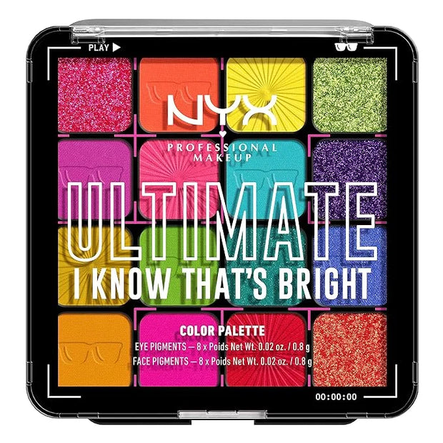 NYX PROFESSIONAL MAKEUP, Ultimate Shadow Palette, Eyeshadow Palette - I Know That's Bright - Product Image