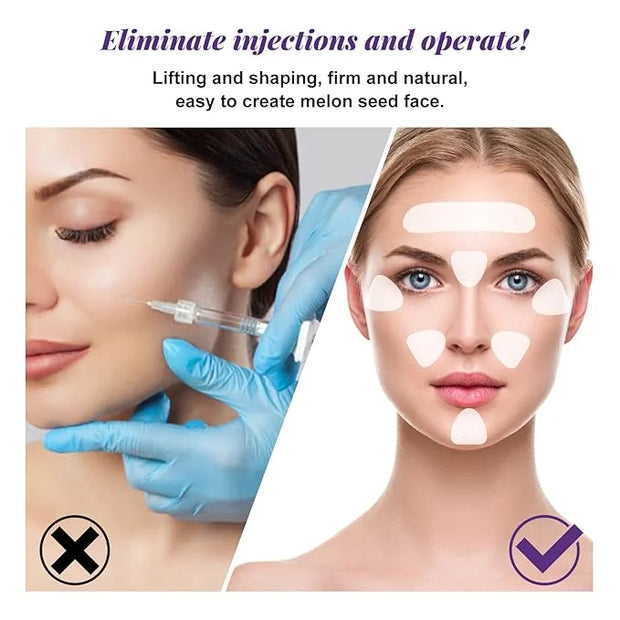 100 Pcs Face Tape for Wrinkles Lasting Face Lift Tape Overnight Invisible Silicone Face and Forehead Wrinkle Patches Neck ...