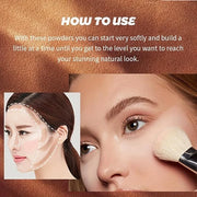 4 Colors Contour Palette, Face Contouring Highlighters Bronzer