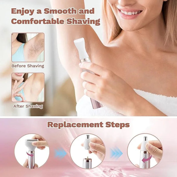 Electric Razors for Women, 5 in 1 Bikini Trimmer for Women, Wet/Dry Electric Shaver, Painless Womens Razor Shavers, Facial...