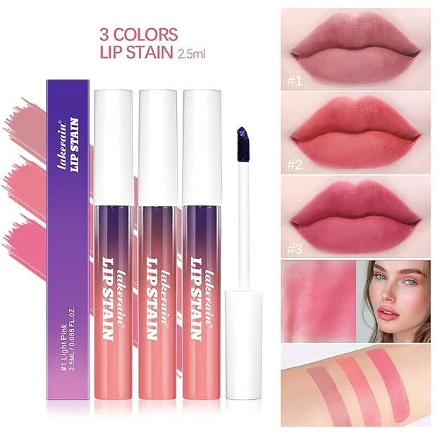 Peel-Off Lip Tint Set - Tattoo Lip Stain Kit, Long-Lasting Matte Finish, Moisturizing Peel-Off Lip Mask, Waterproof & Smud...