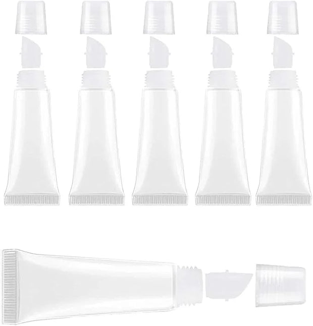 BlingKingdom 6pcs Lip Gloss Tubes 8ml Clear Soft Empty Lip Balm Containers Refillable Mini Cosmetic Tubes for Comestic Mak...