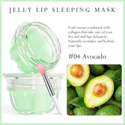 2Pc Jelly Lip Mask Overnight,Fruity Avocado Collagen-Avocado