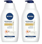 Nivea Nourishing Botanical Blossom Moisturizing Body Wash for Dry Skin, 30 Fl Oz Pump Bottle (Pack of 2) - Product Image