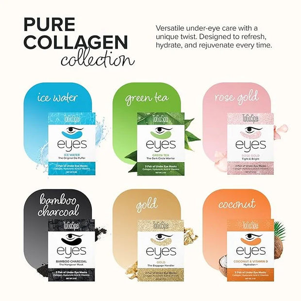 ToGoSpa, Bamboo Charcoal Under Eye Repair Mask, Collagen Under Eye Patches, Enriched With Ale Vera, Hyaluronic Acid, Light...