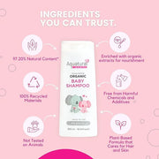 Organic Baby Shampoo - Plant-Based, Vegan & Gentle for Toddler, Moisturizing, Softens Hair - Girls & Boys Newborns, Kids S...