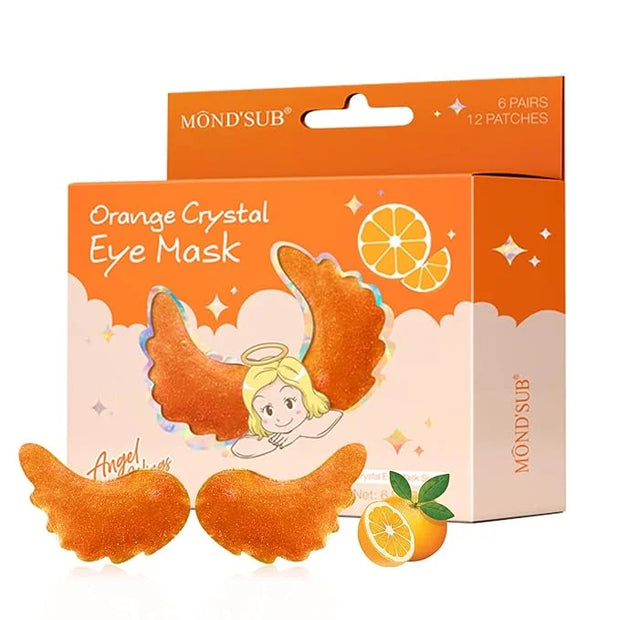 MOND'SUB Under Eye Mask - 6 Pairs Orange Crystal Eye Mask for Sleeping- Puffy Eyes & Dark Circles Treatments with Hyaluron...