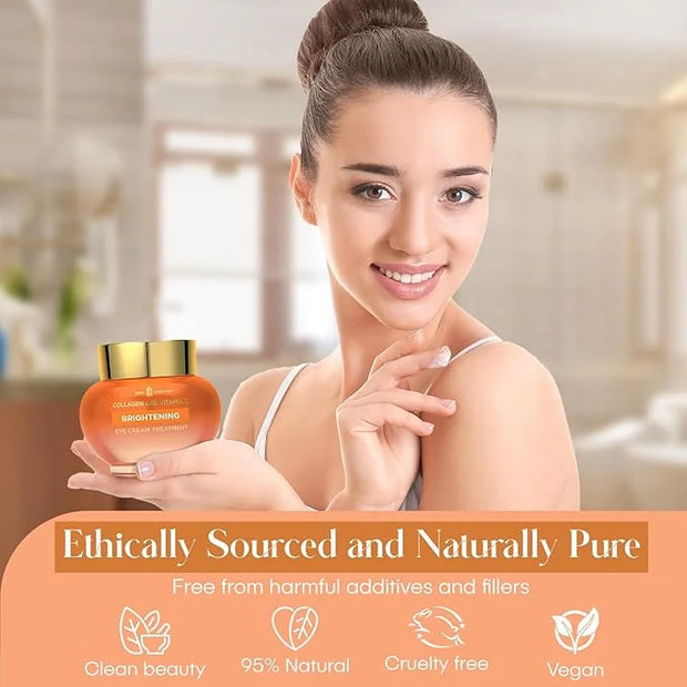 Collagen & Vitamin C Eye Cream - Hydrates, Reduces Puffiness & Dark Circles - Dermatologist Tested, Korean Skin Care for A...
