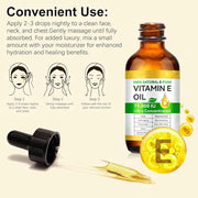 2PCS Natural Vitamin E Oil for Skin, 75,000 IU Ultra Concentrated Vitamin E Oil for Face, Hair and Scars, Moisturizing Dry...
