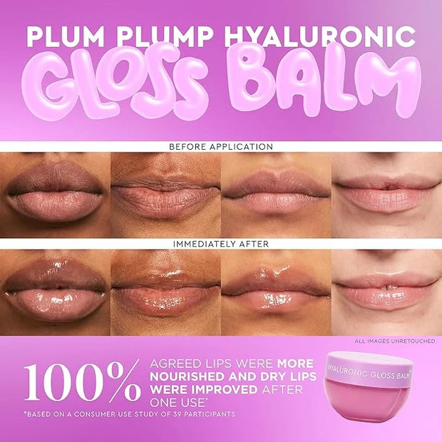 Glow Recipe Hyaluronic Acid Plumping Lip Balm for Women & Men - Clear, Hydrating High-Shine Gloss + Overnight Dry Lips Tre...