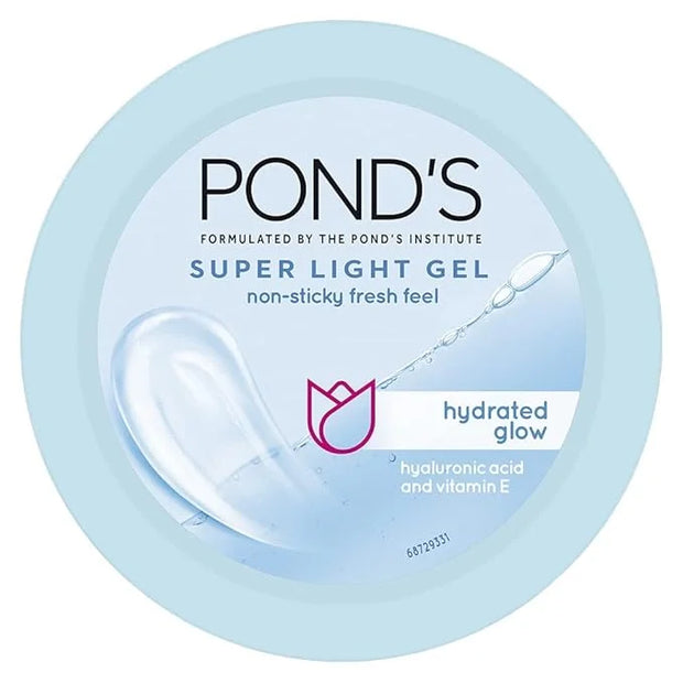 ponds Super Light Gel Oil Free Face Moisturizer 100 ml, With Hyaluronic Acid & Vitamin E for Fresh Glowing Skin & 24 hr Hy...