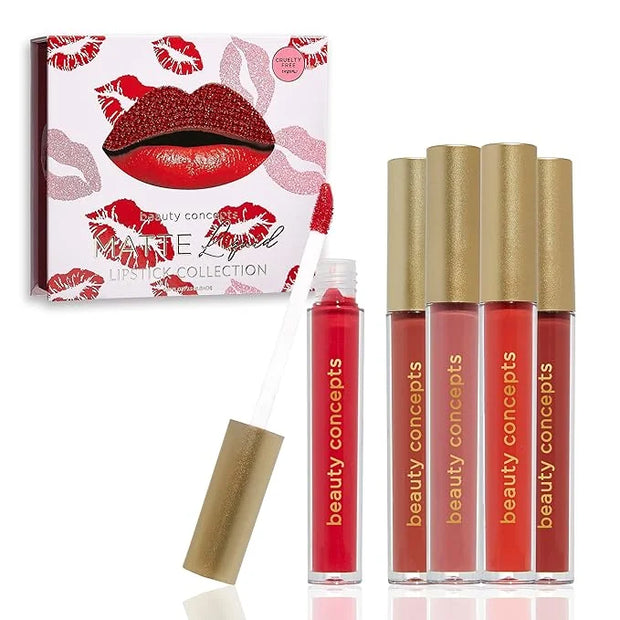 Beauty Concepts Lip Gloss Collection – Shimmering, Glossy Lip Makeup Set for a Radiant Finish, Red - Product Image