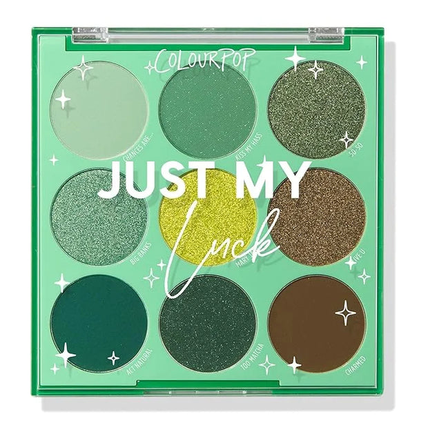 ColourPop Just My Luck Green Eyeshadow Palette - Green & Neutral Eyeshadow Palette with Matte & Metallic Finishes - High-P...