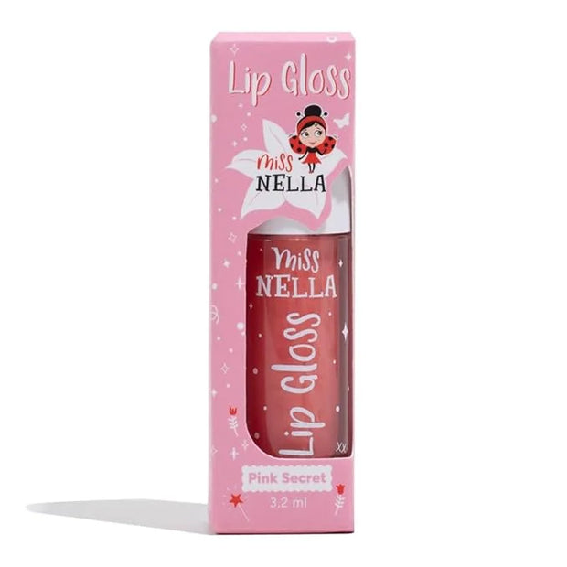 MISS NELLA Pink Secret Lip Gloss, Pink hydrating children Lip Gloss, watermelon scent, gentle on the skin. gives a sheer k...