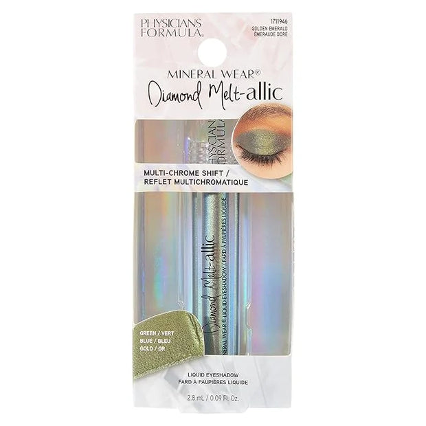 Cream Eyeshadow By Physicians Formula Mineral Wear Diamond Liquid Eyeshadow Metallic Shimmer, Golden Emerald Green - Produ...