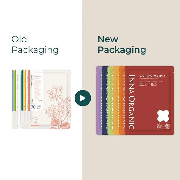 INNA ORGANIC Sheet Mask Set, Anti-Aging & Hydrating, EWG & COSMOS Certified (Pack of 5) | First Pick Discovery Set | Luxur...