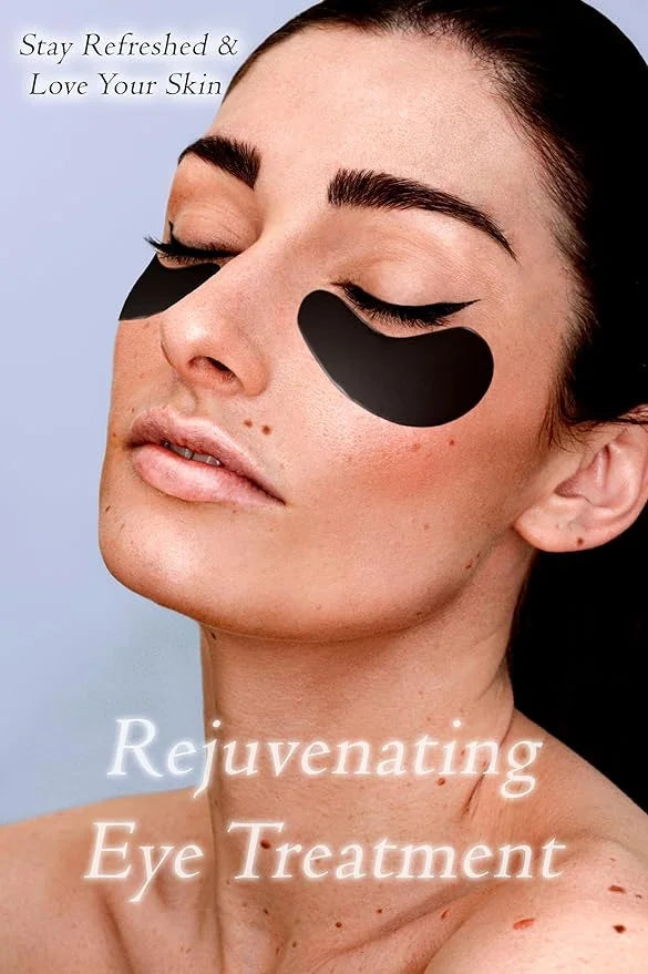 24k Black Gold Under Eye Masks (20 Pairs) by Noram | For: Puffiness, Wrinkles, Dark Circles, Under Eye Bags, Skin Brighten...