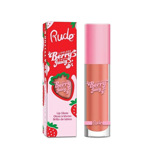 Rude Cosmetics Berry Juicy Lip Gloss - Nudist for Women - 0.14 oz Lip Gloss - Product Image