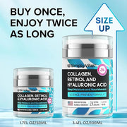 SimplyVital Collagen, Retinol & Hyaluronic Acid Cream - Anti-Aging Retinol Cream for Face, Neck & Décolleté - Made in USA ...