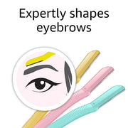 Amazon Basics Women's Multipurpose Exfoliating Dermaplaning Tool, Eyebrow & Facial Razor, Includes Blade Cover, Multicolor...