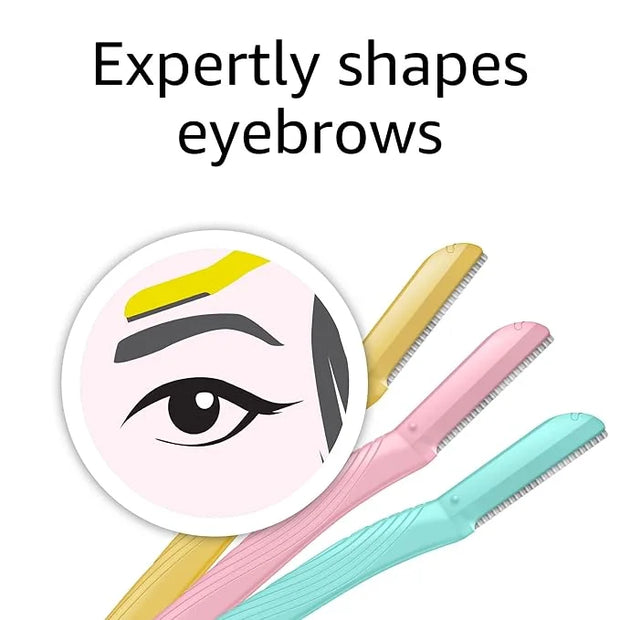 Amazon Basics Women's Multipurpose Exfoliating Dermaplaning Tool, Eyebrow & Facial Razor, Includes Blade Cover, Multicolor...