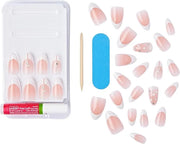 KISS Classy Nails Premium, Press-On Nails, Nail glue included, 'Highlights', French, Medium Size, Almond Shape, Includes 3...