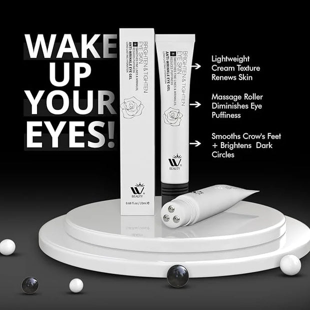 Eye Cream with Metal Roller | Anti-Aging Eye Treatment for Dark Circles, Puffiness & Wrinkles | Hyaluronic Acid, Retinol &...