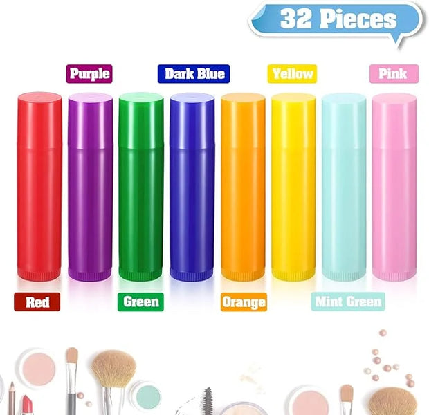 32 Pieces 5ml Empty Lip Gloss Tubes Refillable Lip Gloss Bottles Rotatable Lip Balm Container Tubes Plastic Lipstick Tube ...