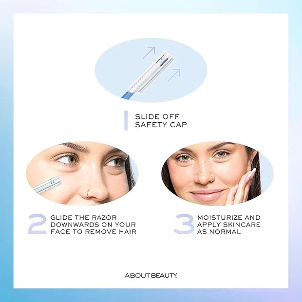 About Face Pro-Premium Facial Razors - 3 Beauty Groomers for Hair Removal, Ideal for Shaving, Exfoliating, Dermaplaning an...