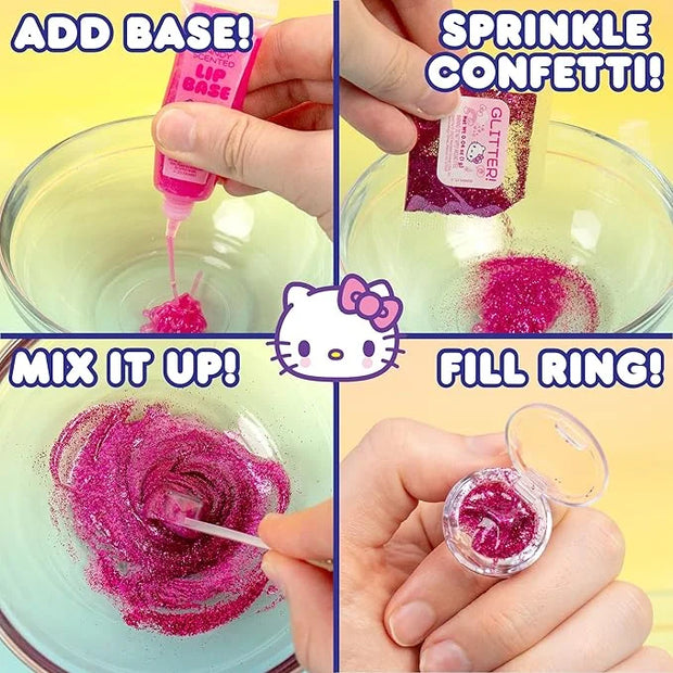 Horizon Group USA Sanrio Hello Kitty and Friends Shimmer Lip Gloss Making Kit, Makes 5 Hello Kitty Glitter Lip Gloss Rings...