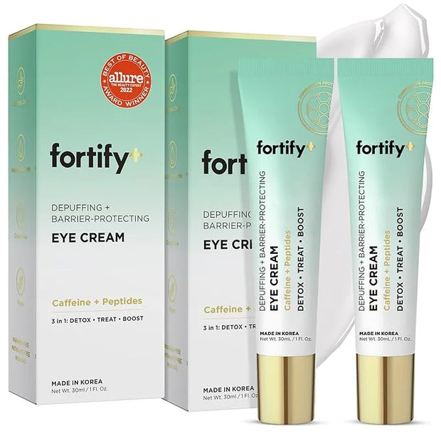 Fortify 9-in-1 Natural Skincare Eye Cream - Anti-Aging & Dark Circle Corrector, Dermatologist Tested - 30ML (Pack of 2) - ...