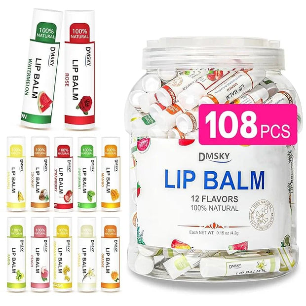 DMSKY Lip Balm Bulk 108 Pack,