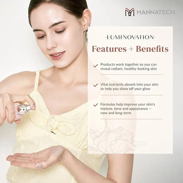 Mannatech | Luminovation K-Beauty System - 4-Step Korean Skincare Set: Purifying Deep Cleanser, First Essential Toner, Lum...