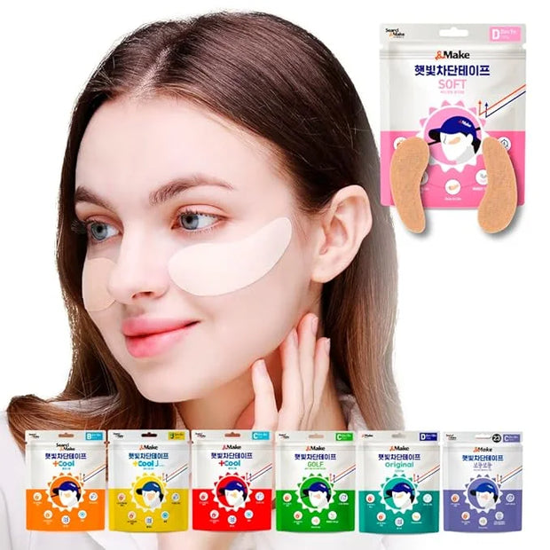 Searci&Make 99.8% sunscreen patch Hydro Cool Jumbo size, golf accessories gifts Sun Protection UV facial face tape (Soft D...