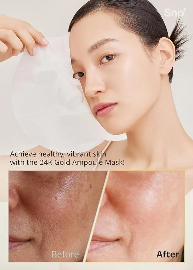 SNP [K Beauty Bird's Nest Aqua Eye Patch & 24K Gold Ampoule Sheet Mask - Product Image