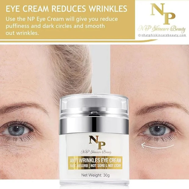 Anti-Wrinkles Eye Cream - Fast Absorbing, Natural Ingredients for Dark Circles, Puffy Eyes, and Wrinkle Reduction, 30 gram...