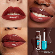 NYX PROFESSIONAL MAKEUP Lip IV Hydrating Glossy Lip Stain with 12HR Hydration - Mocha Me Wet (Brown) - Product Image