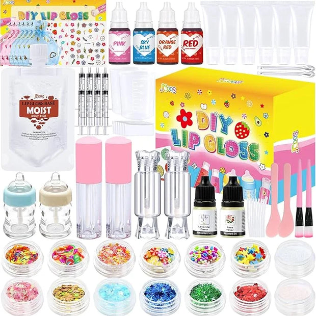 Jcoos Lip Gloss Making Kit, 73PCS Fun Make Your Own Lip Gloss Kit Kids, Beginner, Lipgloss Sets for Girls, DIY Lipstick Se...