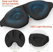 Sleep Eye Mask for Men Women 3D Contoured Cup, Concave Molded, Block Out Light, Molded Soft Comfort Eye Shade with Adjusta...