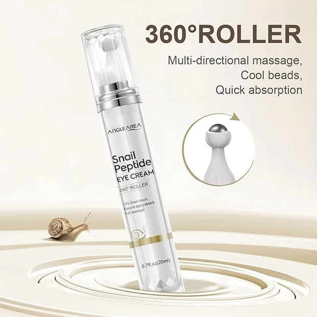 Under Eye Cream for Dark Circles And Puffy Eyes, Snail Peptide Energetic Eye Roll-On 360° Massage, Dark Circle Eye cream, ...