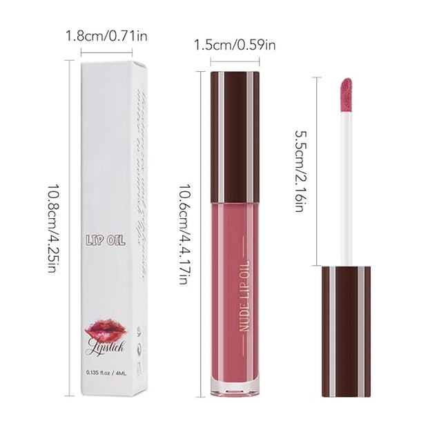 Hydrating Lip Glow Oil, Plumping Lip Oil, Tinted Lip Plumper Gloss,Younger-Looking Lips | Nourishing Long Lasting Non-Stic...
