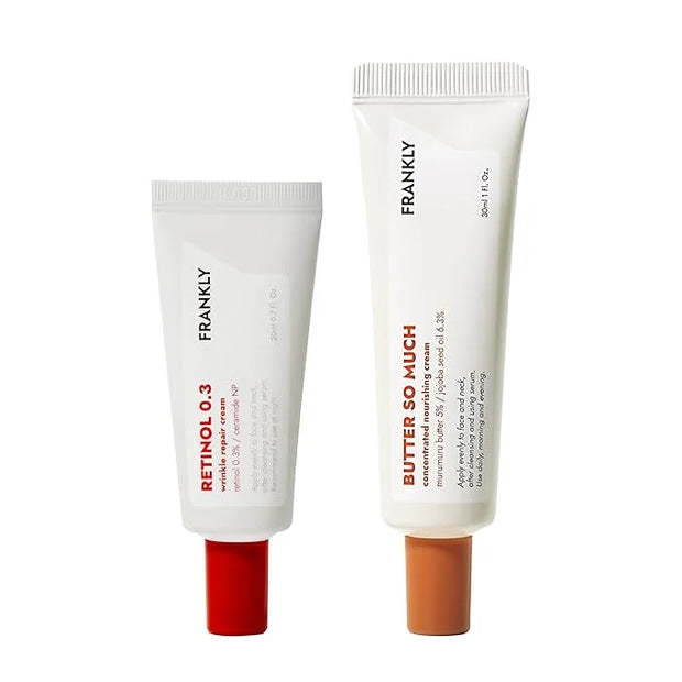 FRANKLY Skin Repair Duo: Retinol 0.3 Cream & Butter So Much Cream | Anti-Aging & Skin Turnover | Deep Moisturization | Veg...
