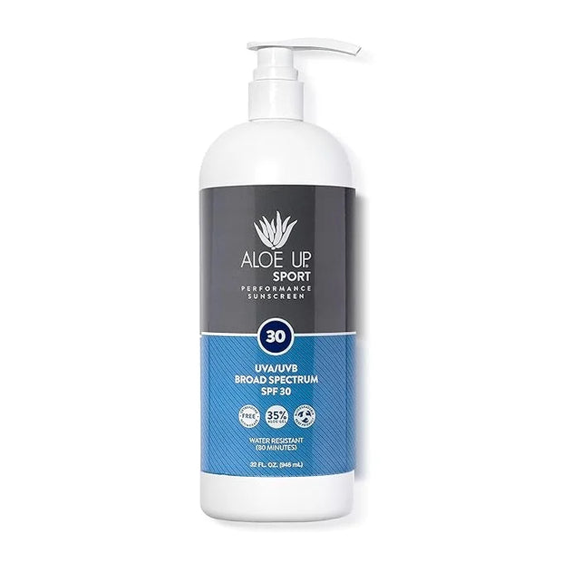 Aloe Up Sport Sunscreen Lotion SPF 30 - Broad Spectrum UVA/UVB Sunscreen Protector for Face and Body With Hydrating Aloe V...