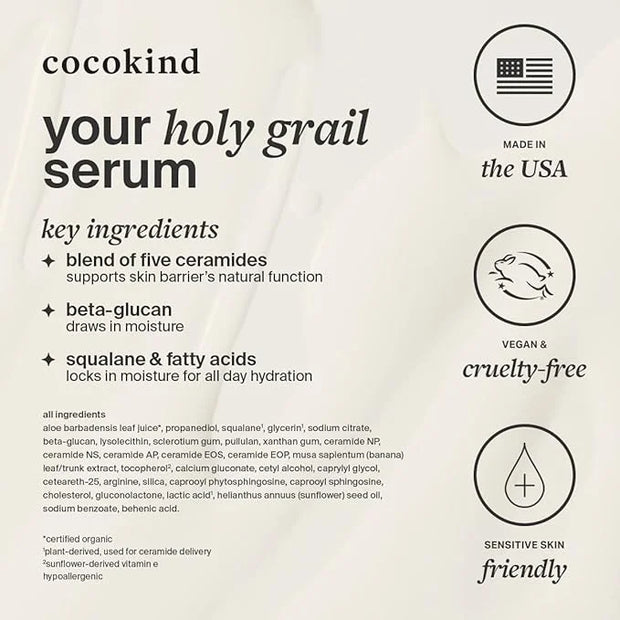 Cocokind Ceramide Barrier Serum, Hydrating Serum to Reduce Dryness, All Skin Types including Sensitive Skin, Fragrance Fre...